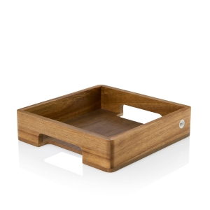 Taca z drewna akacja/orzech do serwowania, dł.25cm