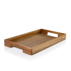 Taca z drewna akacja/orzech do serwowania, dł.50cm