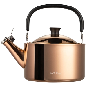 Czajnik 1,5l z gwizdkiem Diamante w kolorze złoty rose gold polerowany