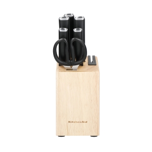 Komplet noży kuchennych w bloku z ostrzałką i nożyczkami 