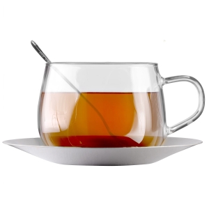 Filiżanka 400ml z łyżeczką i stalowym spodkiem Eva