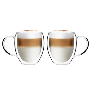 Komplet 2 szklanek z podwójną ścianką i uszkiem Noa 250 ml