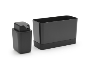 Zestaw organizer i dozownik do mydła SinkSide ciemo szary