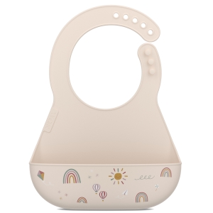 Śliniak silikonowy z kieszonką Mio Sunshine & Rainbow