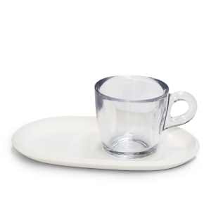 Zestaw dwóch filiżanek biały