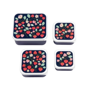 Zestaw 4 Lunchboxy dla dzieci STRAWBERRIES 