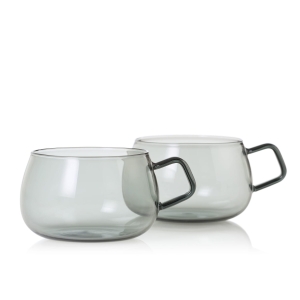 Zestaw filiżanek YUNA, 2szt, szkło dymione
